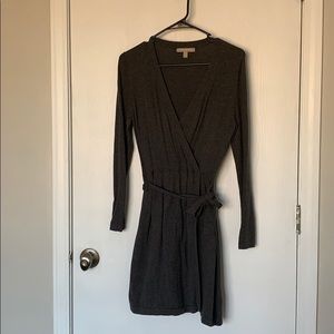 Gray Wrap Sweater Dress. Banana Republic